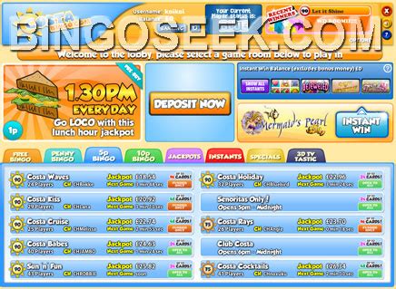 costa bingo lobby|Play Online Bingo .
